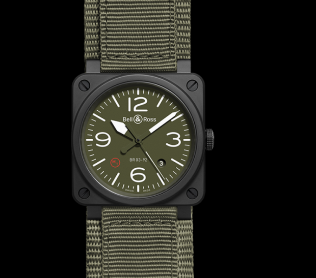 Military Type Bell & Ross Aviation Replica Watches UK With Khaki Green Dials