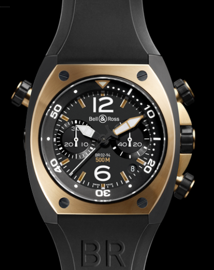 Bell & Ross Marine Replica Professional Diving Watches UK With Rose Gold Bezels For Sale
