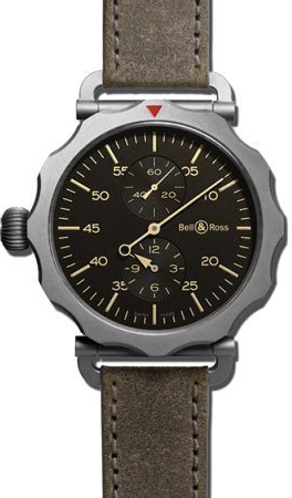 UK Bell & Ross Vintage Fake Watches With Grey-Green Aged Leather Straps Of Good Quality