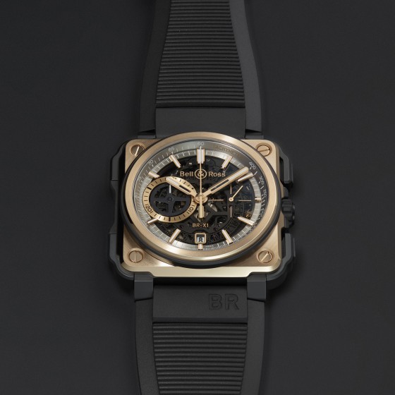 Precious Limited Edition Bell & Ross Experimental BRX1-CE-PG Replica Watches UK With Black Rubber Straps