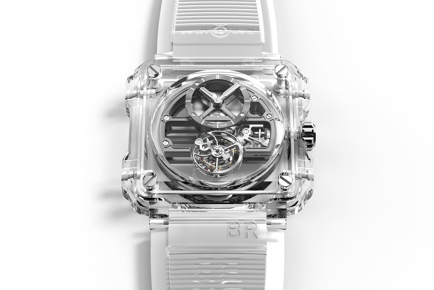 The transparent structure allows the wearer to enjoy the movement clearly.