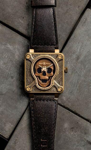 Characteristic Replica Bell & Ross BR01 Burning Skull Bronze Watches Offer Fashion