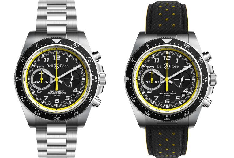 The yellow elements endow the timepiece with eye-catching appearance.
