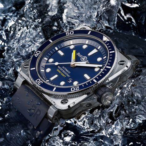 The water resistant copy watch has blue strap.
