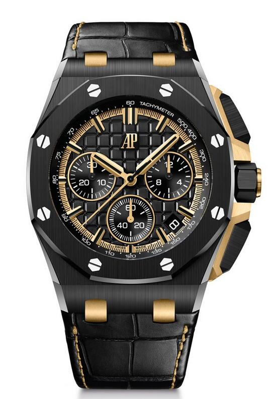 Golden Streaks On A Black Canvas: The Best Quality Replica Audemars Piguet Royal Oak Offshore Selfwinding Chronograph Watches UK In 43MM